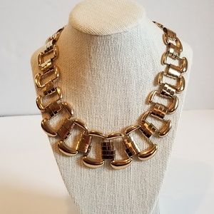 Gold Tone Graduated Chain Link Necklace 17 inches